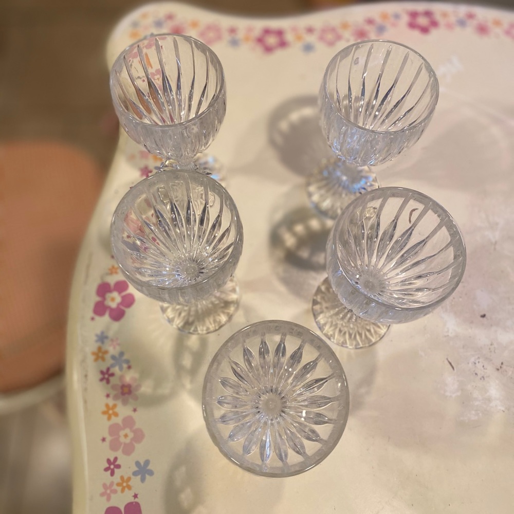 SOLD Mikasa crystal wine gobblets set of 5